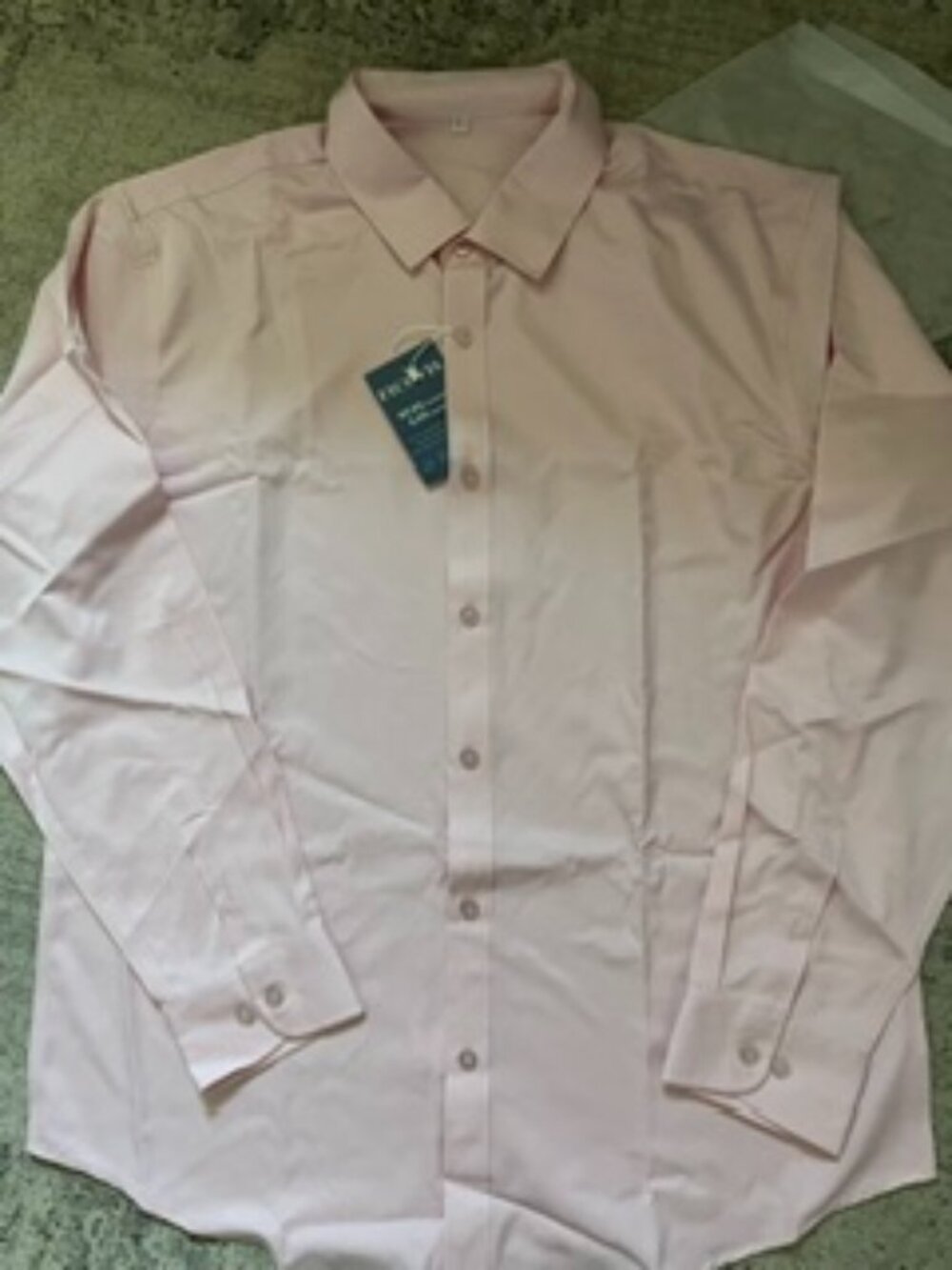 🧡3/$15 NWT FICOVIS Pink Dress Shirt Men's L